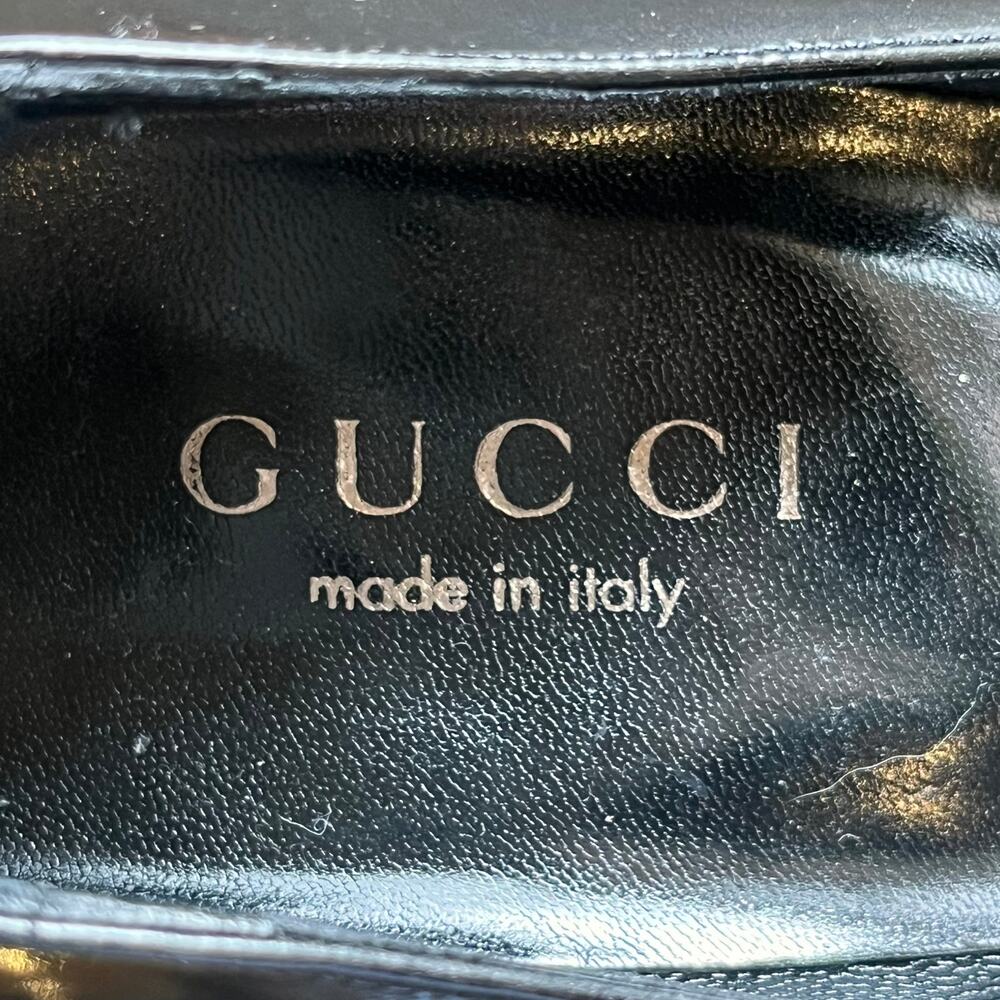 GUCCI Shiny Grey Leather Mule Heels SZ 9 - Picture 11 of 14